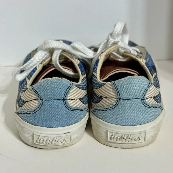 Inkkas Blue and Tan Artistic Sneakers - Picture 6 of 8